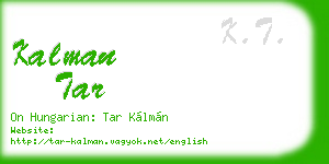 kalman tar business card